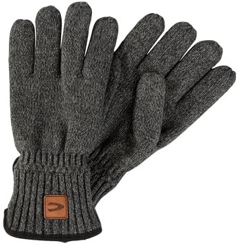 camel active Herren Melierte Strickhandschuhe mit warmen Futter Dunkelgrau, menswear-XXL