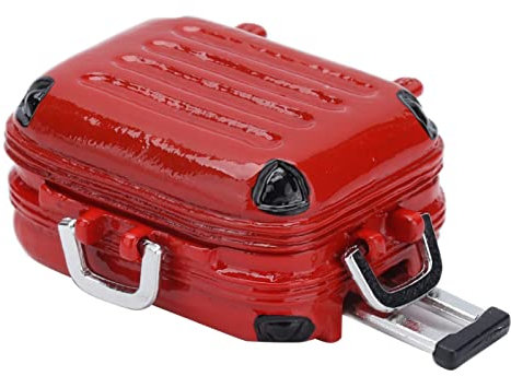 Hiraith Mini Reise Hartschalenkoffer Niedliche Simulation Lebensszene Puppen Reisekoffer Puppenhaus (Rot)