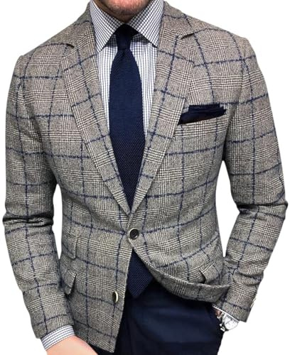 Oanviso Blazer Uomo Giacca da Abito con Bottone Elegante A Grigio L