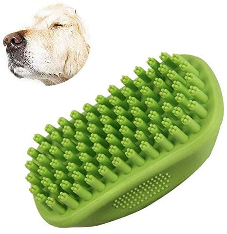 YUANHONGJIAN Dog Shampoo Brush Dog Brush For Short Hair For Grooming Deshedding Washing Massaging Scrubber Dogs & Cat Brush, Short/Long Hair Rubber Dog Brush Cleaning Grooming Pet Brush Green