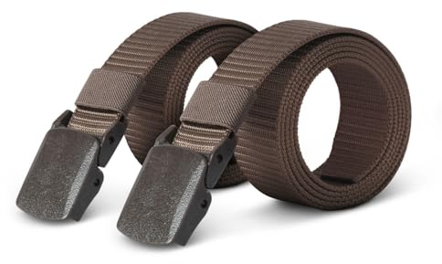 Bestlivings hemmy Canvas Unisex Stoffgürtel (2er Pack) 130cm x 3cm, Verstellbarer Arbeitsgürtel ohne Löcher - Kunststoffschnalle - Gürtel für Damen und Herren