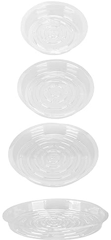 Heavy Duty Clear Plant Pot Saucers 20pcs Set PET Plastic Flower Drip Trays for Indoor & Outdoor Use
