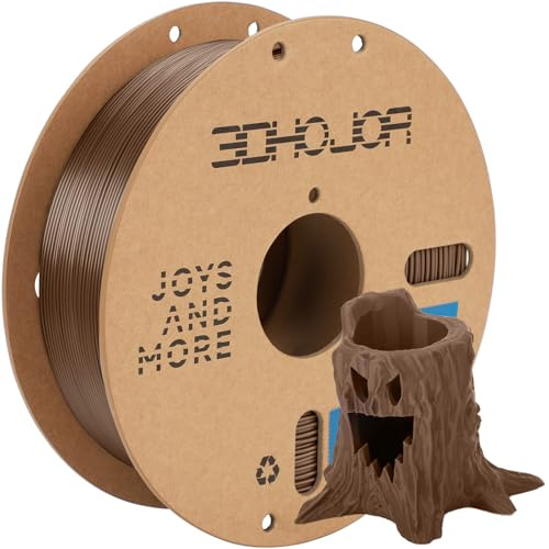 3DHoJor PLA+ PLA Plus Filament 1.75mm 1kg(2.2lbs) for 3D Printers,Brown | Dimensional Accuracy +/- 0.03mm