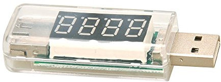 Hurromy KW-202 Digital Display USB Portable Voltage Tester Battery Tester Voltmeter for Power Bank and Cell Phone Color: Transparent