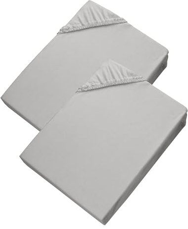 Esprit - Spannbettlaken Spar Set 150 x 200 cm - 2er Set - Grau - für bis zu 30cm Matratzenhöhe - supergekämmter Baumwolle mit ÖkoTex Made in Green Siegel