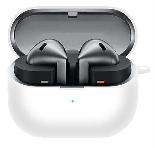 GIOPUEY Cover Compatibile con Samsung Galaxy Buds 3/3 Pro, Cilicone Custodia, Ultrasottile Case Cover, Antiurto, Resistente ai Graffi - Bianco