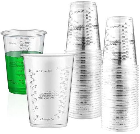 Vasos Medidores de 240 ml, Vasos mezcladores de Resina epoxi, 50 Vasos medidores de 240 ml, para Mezclar para líquidos, Mezclar Resina, Pintura, Pigmentos