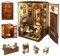 Fsolis Book Nook Kit-DIY Mini Maison de Poupée, kit de Coin de Livre Miniature pour Adultes Teens,DIY Maison Miniature,kit de de modèle Insert de avec capteur LED lumière (Bookshop Memories)