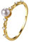 OIDEA Damen Ring mit Perle Zirkonia: Gold Perlenring mit Süßwasserperlen Stapelbare Verlobungsring Ehering Trauring Damenring Geschenk für Frauen Freundin Schwester Größe 60