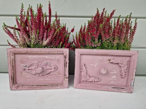 Arinosa Pflanzschublade Holz Shabby Chic Beere Vintage 2 er Set