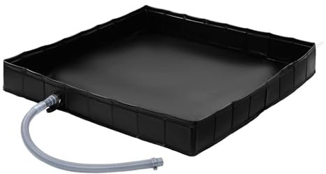 SVCEQZE Base de Ducha Impermeable para Exteriores 104 x 104 x 15 cm, Bandeja Plegable con Drenaje para Camping, Toldo de Tienda Portátil