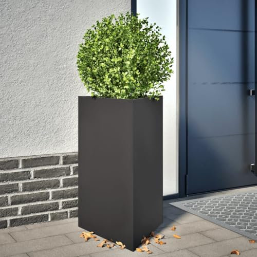 Xichuzi Pflanzkübel Schwarz Dreieckig 50x43x75 cm Stahl, Blumentopf Gross, Blumenkasten Balkon, übertopf, Pflanzkasten, Flowerpot, Kräuterbeet Für Die Küche, Vertikalbeet - 851171