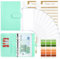 Binder Notizbuch A6,TAOPE 26Pcs PU Leder Loseblatt Notizbuch Nachfüllbar, 6 Löcher Binderumschlägen, Ringbuchordner&Weiche PVC Tasche mit Reißverschluss, Tasche Bargeld/Budget/Geldsparen Reines Grün
