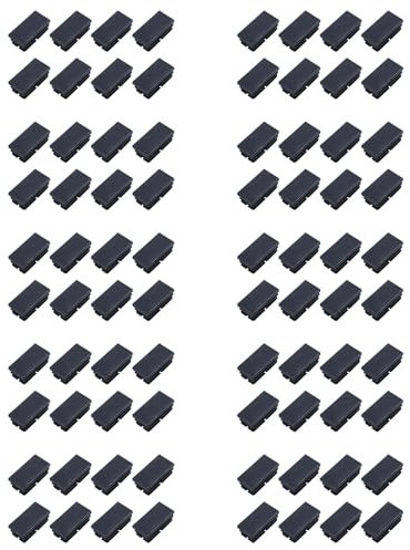 CENMEN 80 Stück Schwarzer Kunststoff Rechteckige Blindkappen Einsätze 20mm X 40mm