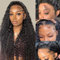 24 Inch Women's Real Hair Wig,Deep Wave Human hair Wig,200 Density 13X4 HD Transparent Lace Front Glueless Wigs For Black Women Pre Plucked,Natural Black Curly echthaar perücke (61cm)