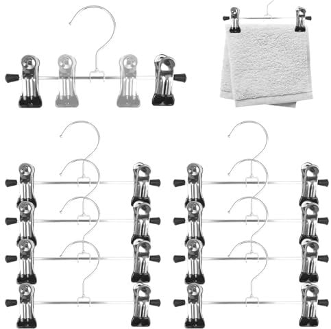 10 Piezas Gancho Colgante de Lavandería de Acero Inoxidable Metal, Perchas con Pinzas Clips Antideslizantes Ganchos para Colgar Botas de Metal para Calcetines, Faldas, Ropa Interior y Botas (Negro)