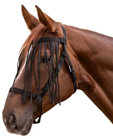Waldhausen Weidehalfter mit Fliegenfransen schwarz, Shetty