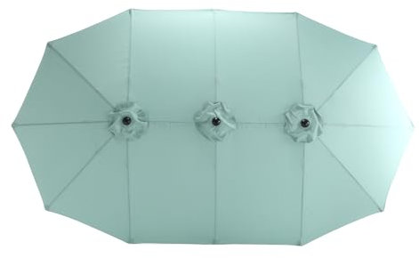 Neegaurd Parasol rectangulaire avec manivelle - Pour balcon, jardin et terrasse - Grand parasol de jardin - 265 x 450 cm - Protection solaire et UV, vert clair