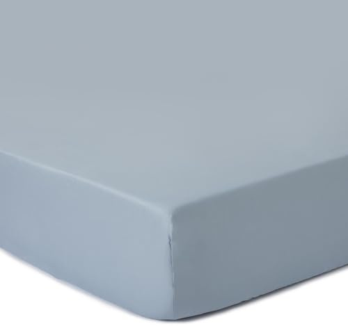 URBANARA Lyocell Spannbettlaken Seretta 140-160x200 cm Hellblau I 100% Tencel Made in Portugal I Nachhaltig Atmungsaktiv Hypoallergen Hochwertig Luxus I Steghöhe 28 cm Satin Seide