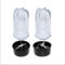 MEXWLOP Paquete de 2 Vasos Altos de 16 onzas con Combo de Cuchilla Cruzada y Plana, for licuadora exprimidora Magic Bullet 250 W MB-1001 Cuchilla de la Tapa de la licuadora