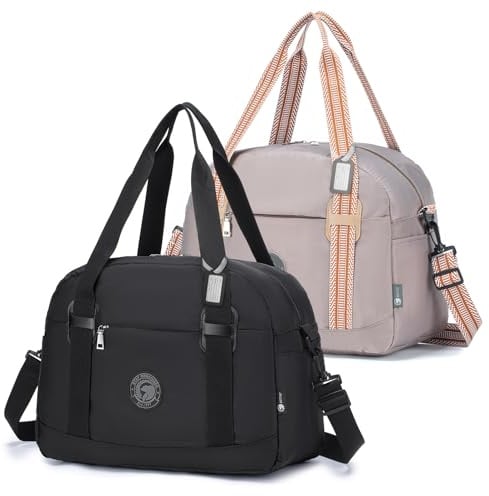 BAGZY 2X Reisetasche Handgepäck Tasche 40x30x20 Wizzair Vueling Eurowings 25L Faltbare Weekender Sporttasche Klein Wasserdicht Koffer Handgepäck Tasche für Flugzeug Hospital Bag Herren Damen