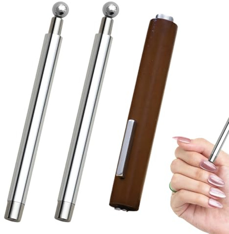 Cat Eye Magnetisch,5-Fach Starke Doppelseitige Nagellack Magnetisch,Vielseitige Katzenaugenmagnet Für Nageldesign,Mit Perlenmagneten,Nagelstudio-Zubehör,Diy-Werkzeuge
