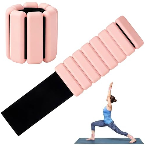 Kezidhp Poids Pilates, Lot de 2 bandes de poids réglables pour poignets et chevilles, 0.5 kg chacune, pour yoga, danse, ballet, pilates, marche, jogging