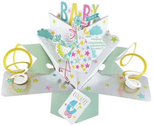 Congrats Baby Shower New Baby Pop-Up Greeting Card Second Nature 3D Pop Up Cards