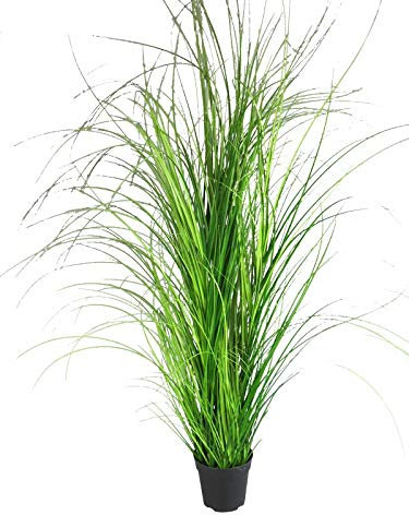 Dekogras im Topf - Künstlich & Naturgetreu - Groß: 150cm - Gras / Grasbüschel / Grasbusch / Grasbündel / Ziegras / Ufergras / Kunstgras getopft - Zeitlose Dekoration - Dekobündel für Bodenvase