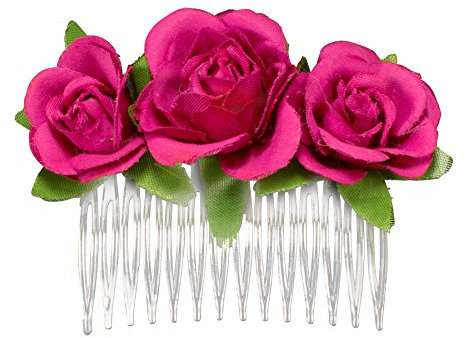 Alpenflüstern Trachten-Haarkamm Rosen-Blüten (pink-fuchsia) ADV101