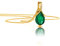 OROVI – Tropfen Halskette aus 9 Karat (375) Gelbgold mit Smaragd (0.62 ct) – filigrane Gold Kette Damen mit grünem Edelstein Anhänger in Tropfenform – Goldkette allergenfrei & handgemacht (45 cm)