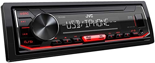 Jvc x262 USB de Auto Radio con RDS (sintonizador de Alto Rendimiento, MP3, WMA, FLAC, AUX de Entrada, de Android/Apple Control, Bass Boost, 4 x 50 W), Color Negro