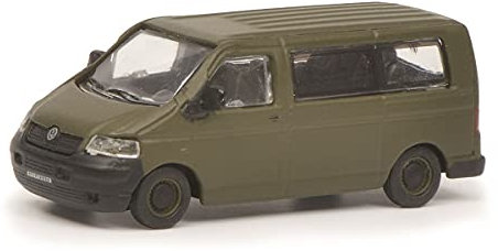 Schuco 452642600 - VW T5 Bus Bundeswehr 1:87, Modellauto, Modellfahrzeug