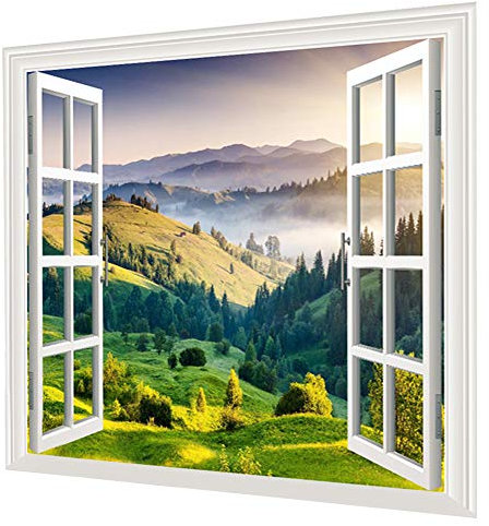 Wifehelper Wandteppich, böhmischen Berg Green Grass Decor Wandbehang Wandbehang Bettwäsche Wandteppich für Schlafzimmer Wohnzimmer Schlafsaal (150 * 130 cm / 59,05 * 51,18 Zoll)
