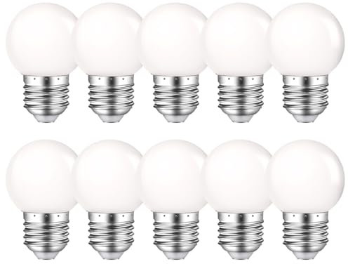 MZYOYO LED Glühbirne E27,E27 LED 1W Glühbirnen,G45 LED E27 Warmweiß 2700K,E27 Led Birne 230V Dekorative Leuchtmittel für Partybeleuchtung Lichterketten,10er Pack