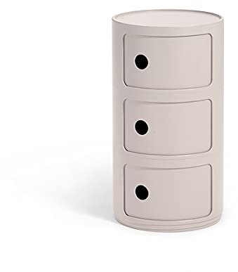 Kartell Componibili Bio, Container 3-fächer, Crémefarben