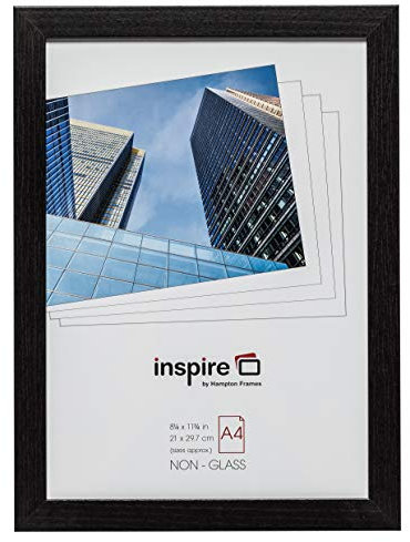 Hampton Frames SORBONNE Photo Frame in Wood Effect Paper, Plywood, Black, A4 (21 x 30 cm)