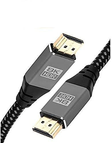 Cable IBRA 2.1 HDMI 8K Ultra Alta Velocidad 48Gbps de Plomo | Admite 8K@60HZ, 4K@120HZ, 4320p, Compatible con Fire TV, Soporte 3D, Función Ethernet, 8K UHD, 3D-Xbox Playstation PS3 PS4 PC - 3M