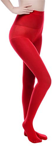 EVERSWE Women's 80 Den Soft Opaque Tight, Women's Tights (L-XL, Red)