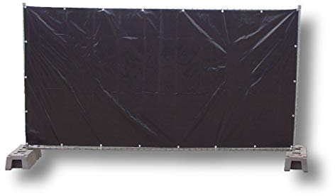 dm-folien gmbh 1 x Bauzaunplane/Bauplane 1,76 x 3,41 m - Schwer entflammbar - Sichtschutzplane/Sichtblende… (Schwarz)
