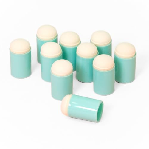 Craftelier - Set di 10 spugne a forma di ditale per inchiostro, miscelare, applicare e sfumare inchiostri colorati | Dimensioni Ø 1,7 cm e dimensioni del ditale 2,8 cm x 1,7 cm | Colore turchese e