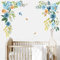 wondever Wandtattoo Blumen Blau Rosen Wandaufkleber Pfingstrose Wandsticker Wanddeko für Schlafzimmer Wohnzimmer Fenster