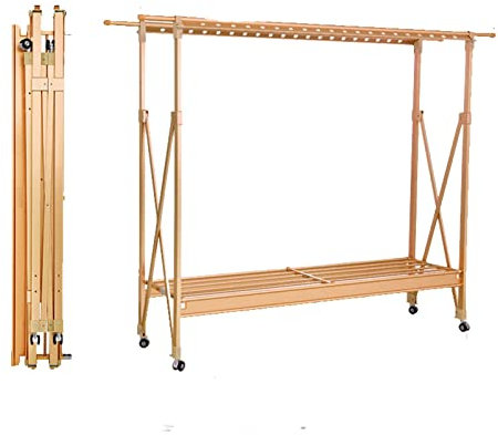 Kleiderstander Klein Schlafzimmer, Garderobenstander Metall Auf Rollen, Kleiderstange Klappbar Metall, Rollgarderobe Schmal, Kleiderwagen Schwerlast, Kleiderhaken Klappbar Edelstahl (Gold 120cm/47in)