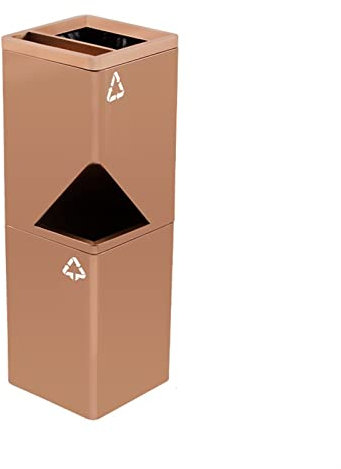 Bacs à ordures extérieurs Les ordures en acier inoxydable à double couche peuvent trembler des ordures verticales séparables peuvent trier la poubelle avec une poubelle arrondi au cendrier, 3 couleurs
