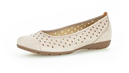 Gabor Damen Klassische Ballerinas, Frauen Elegante Flats,Abendschuhe,Slip-ons,Ballerina-Schuhe,Ballett-Schuhe,flach,leinen,42.5 EU / 8.5 UK