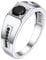 Bandmax Herren 925 Silber Ring Größe 59 Schwarzen CZ Solitär Ring Partnerring Verlobungsring Trauring Partnerring Schmuck Accessoire für Männer
