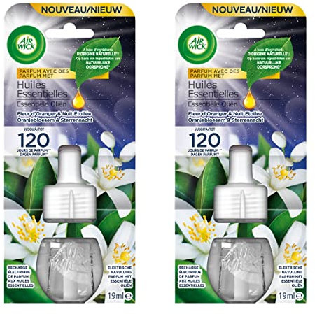 Air Wick Recharge Electrique Fleur d'Oranger aux Huiles Essentielles et Origine Naturelle avec Anti Odeurs d'Animaux