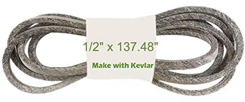 Courroie de tondeuse 1,27 cm x 349,2 cm fabriquée en Kevlar compatible avec John Deere Stx38 Stx46 1994 1995 1996 1997 M119539