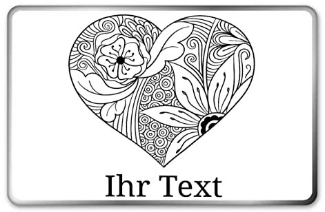 gravur-farbik.de – personalisierbare eckige Dose mit Name oder Wunschtext – Zentangle Herz Motiv – bedruckte Geschenkdose – ideale Keksdose, Metalldose, Plätzchendose