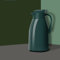 Pevfeciy Thermoskanne, Kunststoff 1l/1.5l/2l, mit Glaseinsatz, Soft Grip, Quick Press Verschluss,Isolierkanne hält 24 Stunden heiß, ideal als Kaffeekanne oder Teekanne, Kanne für 8 Tassen,Grün,1.5L